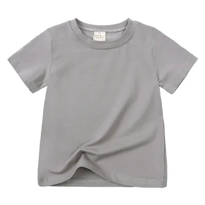 Unisex Kids Boys Girls Toddler Big Kids Casual Solid Color Short Sleeve Round Neck T-Shirt