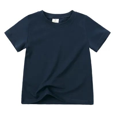 Unisex Kids Boys Girls Toddler Big Kids Casual Solid Color Short Sleeve Round Neck T-Shirt