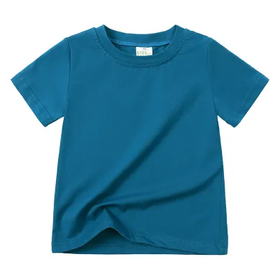 Unisex Kids Boys Girls Toddler Big Kids Casual Solid Color Short Sleeve Round Neck T-Shirt