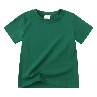 Unisex Kids Boys Girls Toddler Big Kids Casual Solid Color Short Sleeve Round Neck T-Shirt