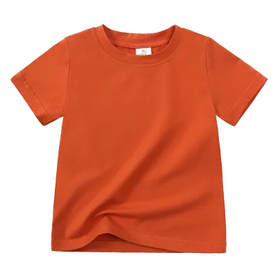 Unisex Kids Boys Girls Toddler Big Kids Casual Solid Color Short Sleeve Round Neck T-Shirt