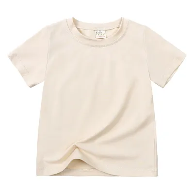 Unisex Kids Boys Girls Toddler Big Kids Casual Solid Color Short Sleeve Round Neck T-Shirt