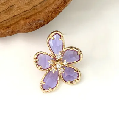 Women Fashion Exaggerated Crystal Floral Ring