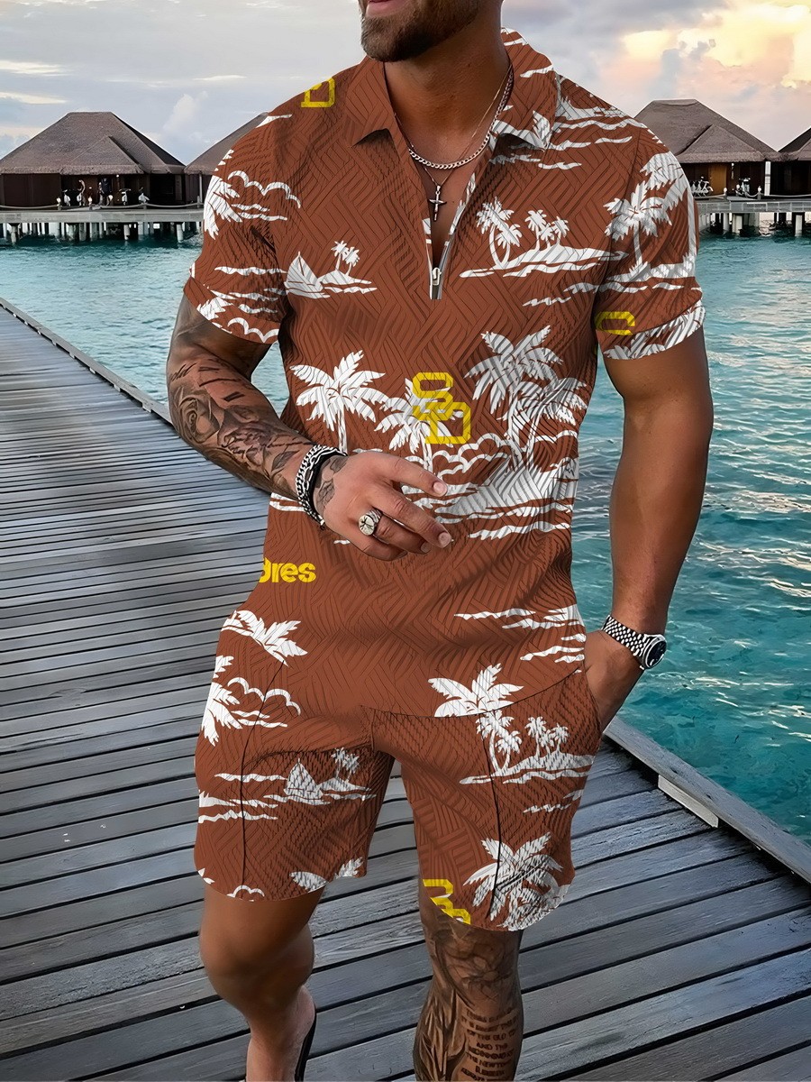 Wholesale Men Fashion Casual Vacation 3D Print Plus Size