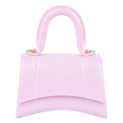 Women Fashion Simple Solid Color Mini PVC Handle Jelly Shoulder Bag