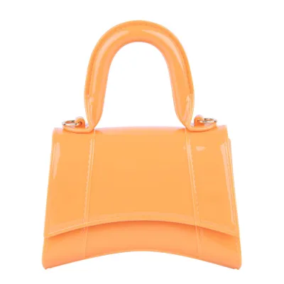 Women Fashion Simple Solid Color Mini PVC Handle Jelly Shoulder Bag