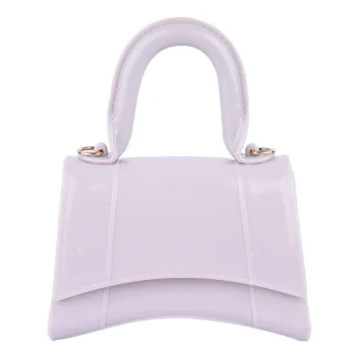 Women Fashion Simple Solid Color Mini PVC Handle Jelly Shoulder Bag