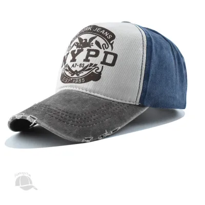 Neutral Outdoor Washed Letter Print Sunshade Cotton Dome Cap