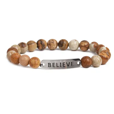 Stainless Steel Simple Letter Beaded Bracelet Unisex Fashion