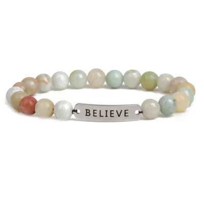 Stainless Steel Simple Letter Beaded Bracelet Unisex Fashion