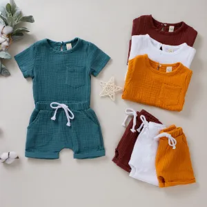 Children Kids Baby Fashion Girls Boys Casual Basic Short Sleeve Solid Color T-Shirt