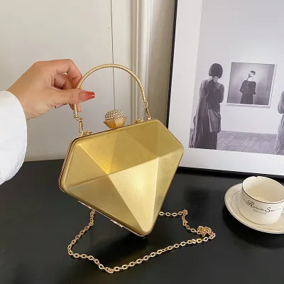 Women Fashion Creative Acrylic Diamond Chain Crossbody Bag