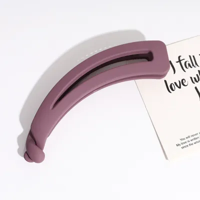 Women's Fashion Simple Frosted Cream Color Large Shark Clip Acrylic Hair Clip