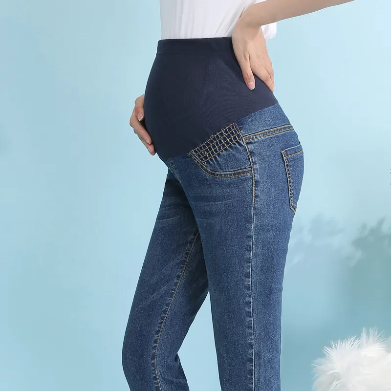 Pregnant Women Stretchy Slim Fit Belly Support Adjustable Maternity Jeans