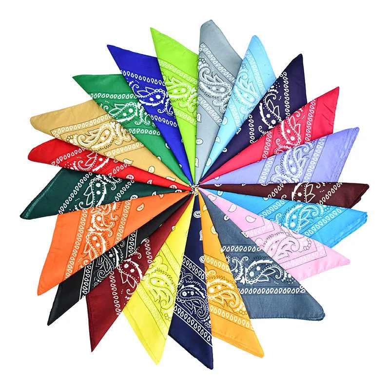 Women's Fashion Polyester Cashew Flower Printed Square Silk Scarf