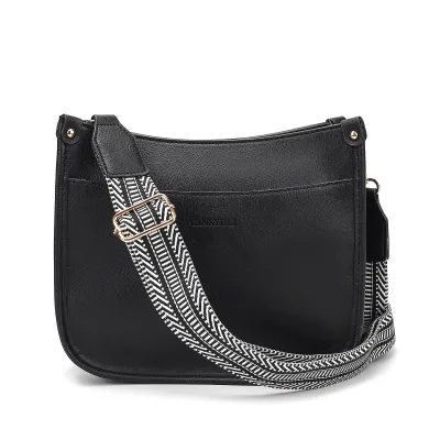 Women Simple Retro PU Wide Ribbon Shoulder Bag