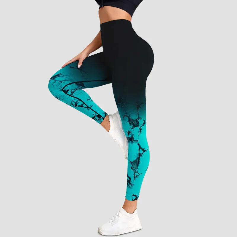 Women's Tie-Dye Printed High Waist Yoga Leggings