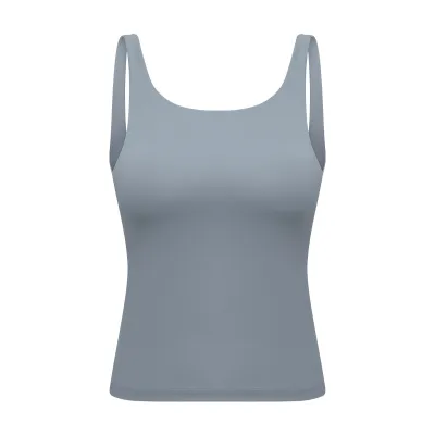 Women's Tight Fit Yoga Tank Top - Cotton Blend Short Sleeve