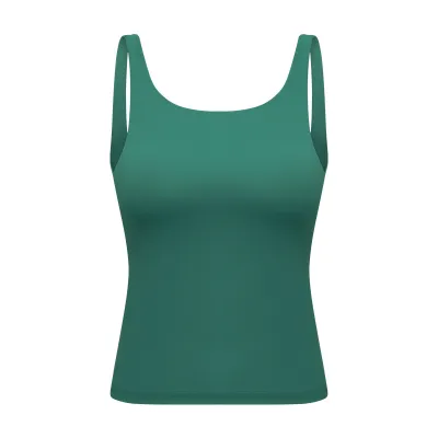 Women's Tight Fit Yoga Tank Top - Cotton Blend Short Sleeve