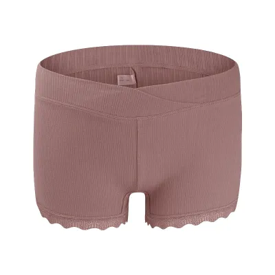 Pregnant Women Solid Color Rib-Knit Cotton Maternity Underwear Boxers