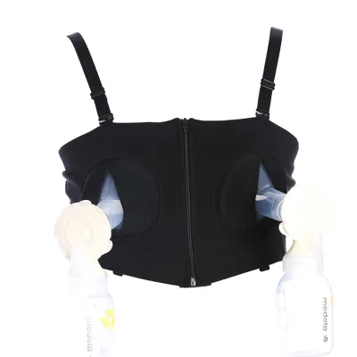 Front Zipper Free Hand-Held Breast Sucking Cotton Maternity Women Postpartum Nursing Bra Vest