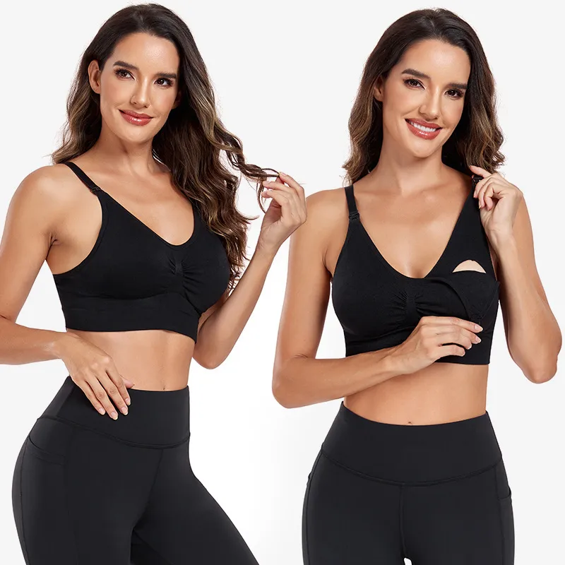 Maternity Women Large Size Nursing Bra with Rear Four-Row Buckle