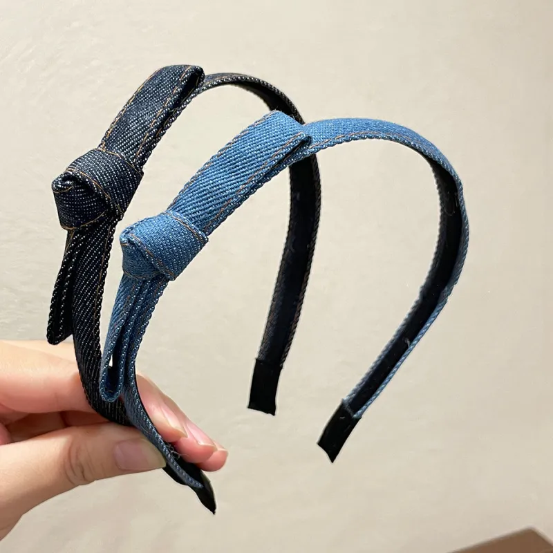 Women Fashion Denim Bow Headbands
