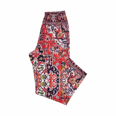 Men Fashion Casual Sports Tiny Flower Print Straight Pants