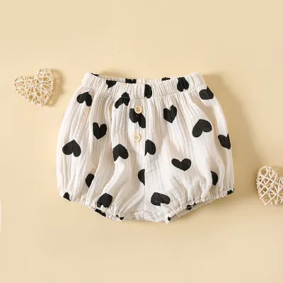 Kids Baby Boys Girls Casual Cute Cartoon Bear Tiny Flower Print Shorts Cotton 100%