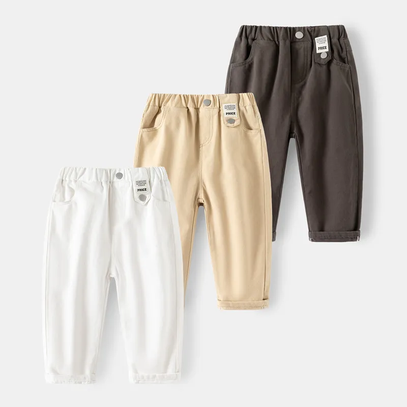 Kids Toddler Boys Fashion Casual Basic Solid Color Cotton Long Pants Low Waist 100%