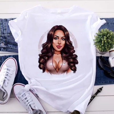 Women Fashion Cartoon Printed Modal T-Shirt