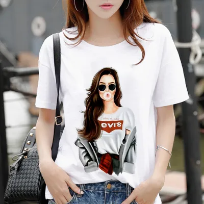 Women Fashion Cartoon Printed Modal T-Shirt