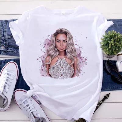 Women Fashion Cartoon Printed Modal T-Shirt