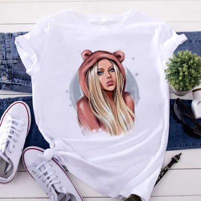Women Fashion Cartoon Printed Modal T-Shirt