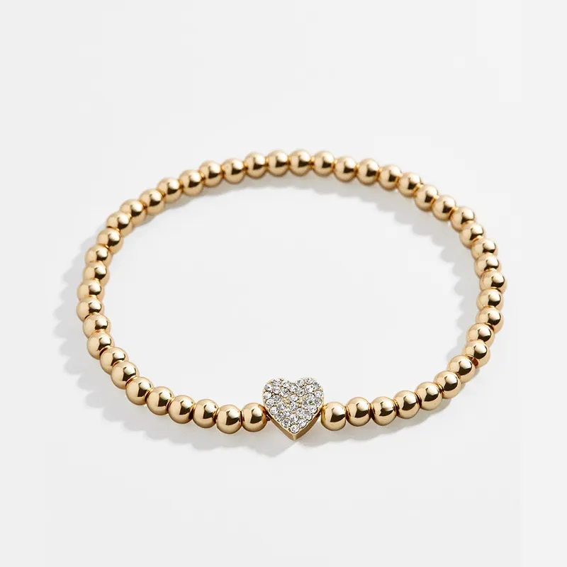 Valentine Day Women Fashion Handmade Beaded Diamond Heart Bracelet