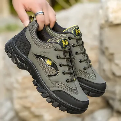 Men Casual Sports Mesh Lace-Up Thick-Soled Sneakers