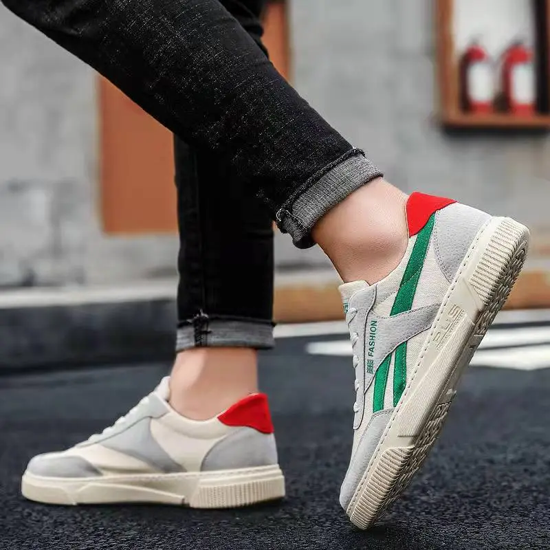 Men Casual Basic Lace-Up Canvas Thick-Soled Sneakers