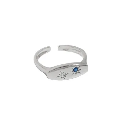 Women Fashion Simple Multicolor Heart-Shaped Rhinestone Ring