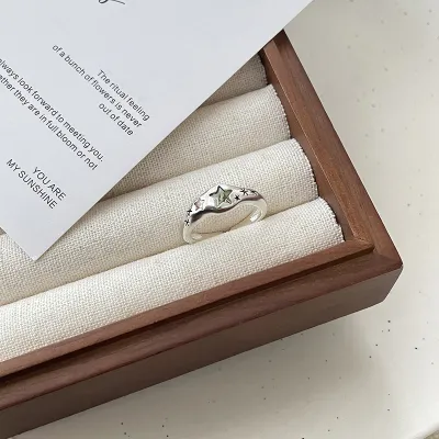 Women Fashion Simple Multicolor Heart-Shaped Rhinestone Ring