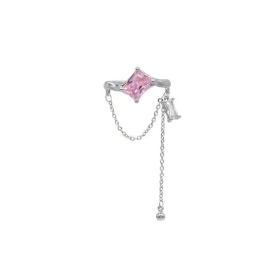 Women Fashion Simple Multicolor Heart-Shaped Rhinestone Ring