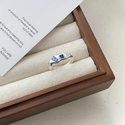 Women Fashion Simple Multicolor Heart-Shaped Rhinestone Ring