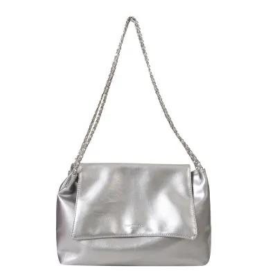 Fashionable Large Capacity PU Chain Shoulder Bag with Flap