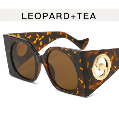 Women's Simple Exaggerated Jelly Color Large Frame Hollow Sunglasses Retro