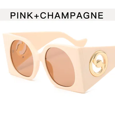 Women's Simple Exaggerated Jelly Color Large Frame Hollow Sunglasses Retro