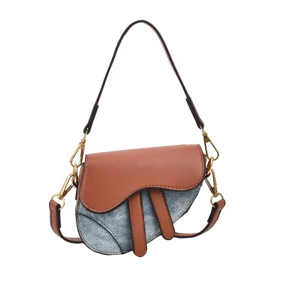 Fashion Cute Color Houndstooth Crossbody Saddle Bag for Kids