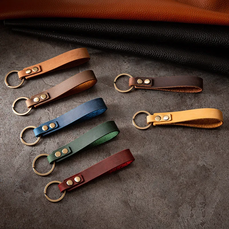 Women's Fashion Retro Cow Leather Keychain Pendant