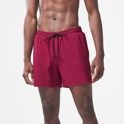 Men Casual Sports Basic Nylon Four-Way Stretch Shorts
