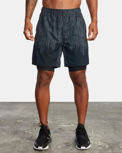 Men Casual Sports Basic Tie-Dye Camouflage Tight Double-Layer Shorts