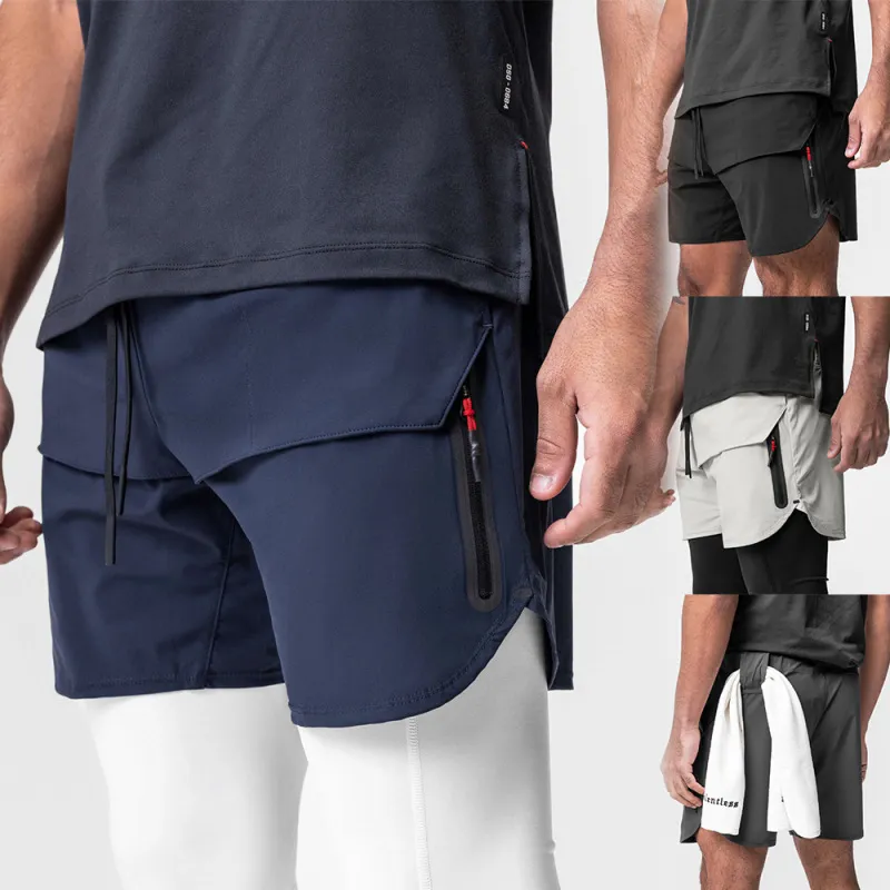 Men Casual Sports Plus Size Shorts Loose Mid-Waist