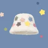 Star Plush Fisherman Hat-White